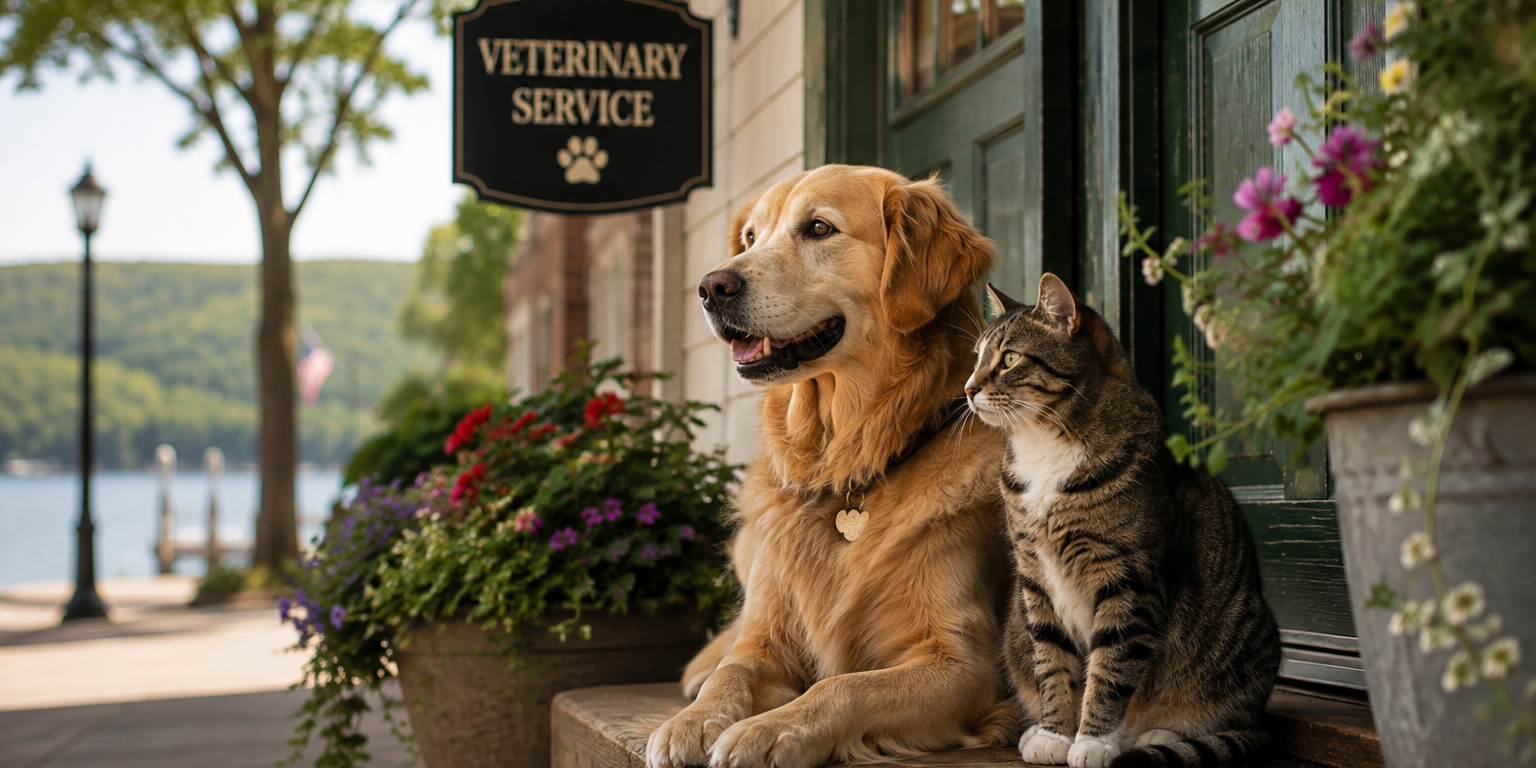 Pets outside veterinary office Pets outside veterinary office